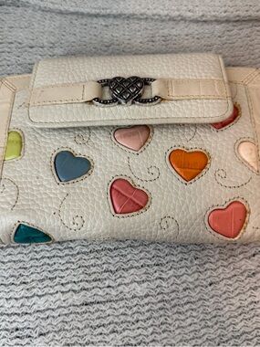 Brighton White Wallet with Multicolor Heart Appliqués
